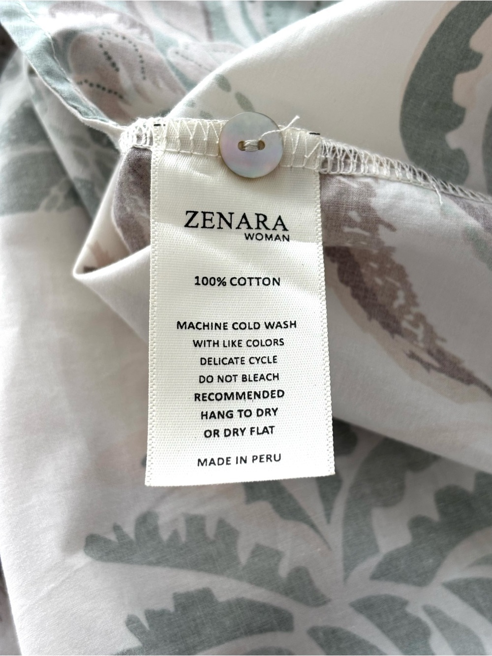 Zenara Woman Paloma Printed Cotton Shirt Dress NWT Tropical Print Relaxed L - Picture 11 of 11